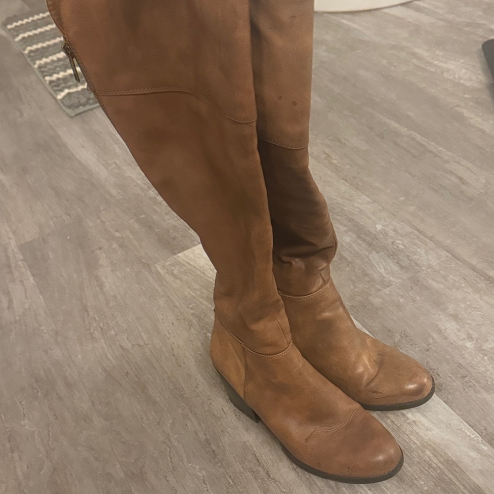 Madden Girl Tan Over the Knee Boots